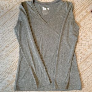 Gray Nike Dry fit long sleeve shirt